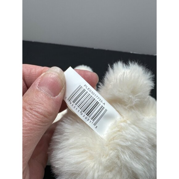 Plush White Bunny Stuffed Animal With Pink Ears & Bow Soft Toy 12" MTY Internati - Picture 8 of 8